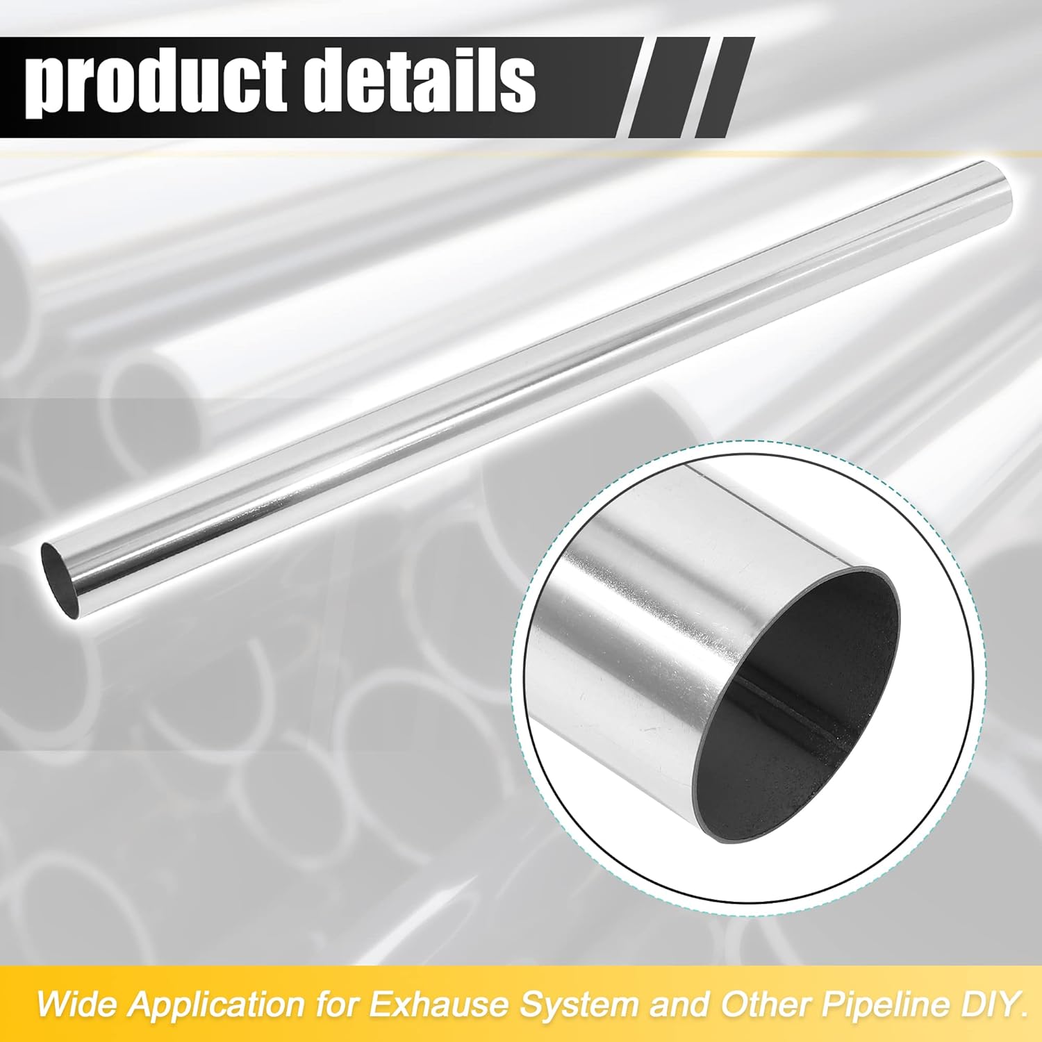 X AUTOHAUX 2 unids recto 2 “OD 30” longitud DIY mandril tubo de escape 2 pulgadas tubo tubo T304 acero inoxidable ajuste universal