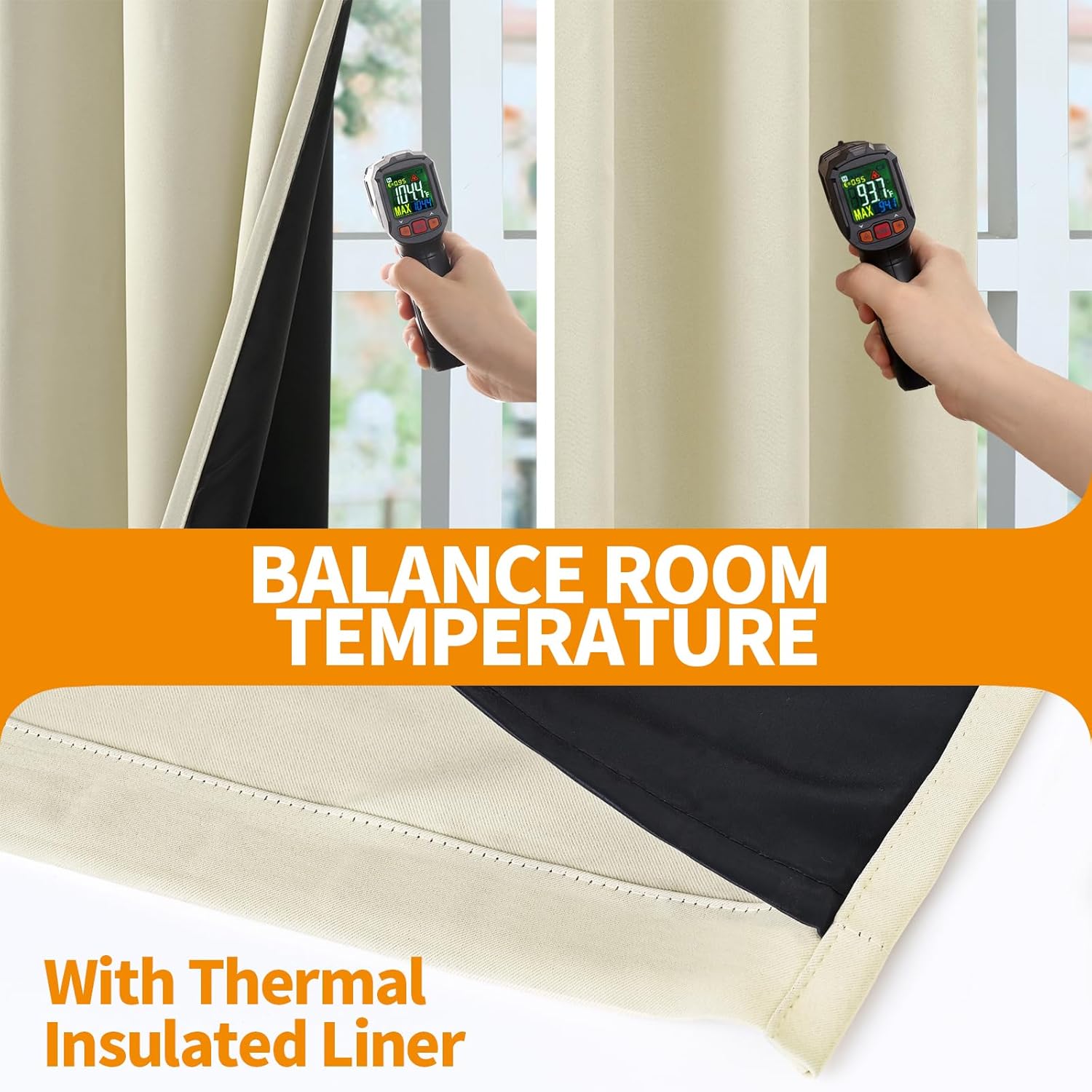 YoungsTex Cortinas 100% opacas para sala de estar de 84 pulgadas de largo, 2 capas gruesas, con aislamiento térmico, cortinas de oscurecimiento de