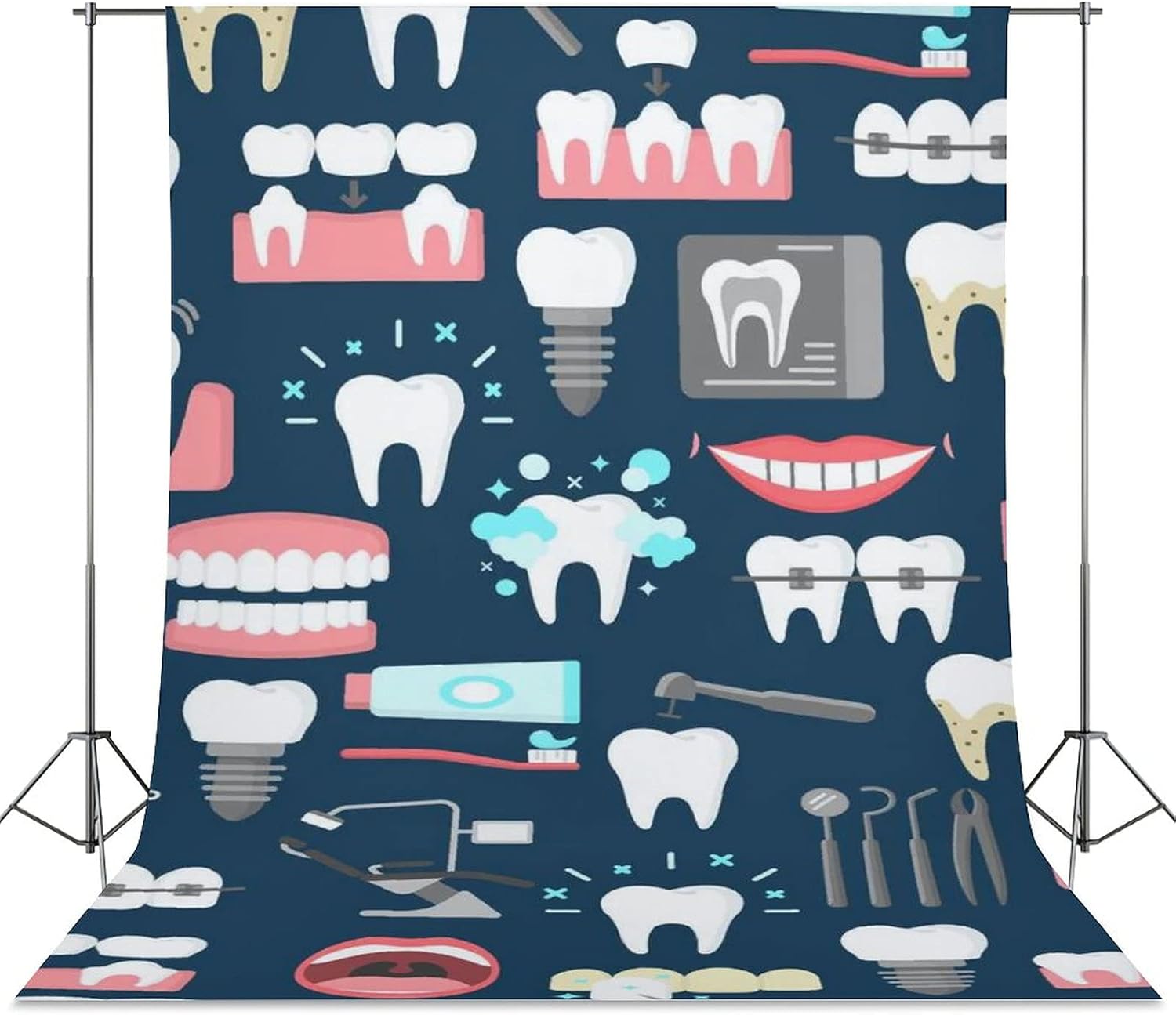 Fondo de pantalla de fotografía personalizada con patrón transparente dental para fotografía, video y fiesta