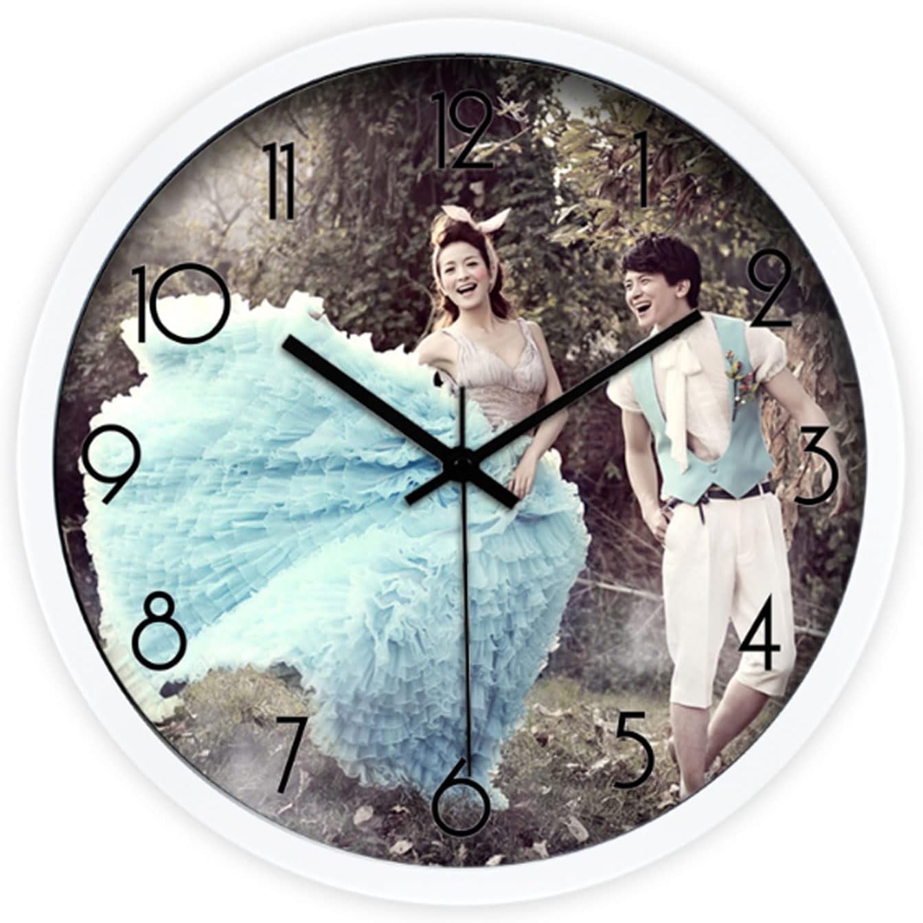 Reloj de pared Custom Wall Clock WPicture Image Photo Personalized Metal Frame Battery Operated Round Clock Customized Gift for Wedding Anniversary