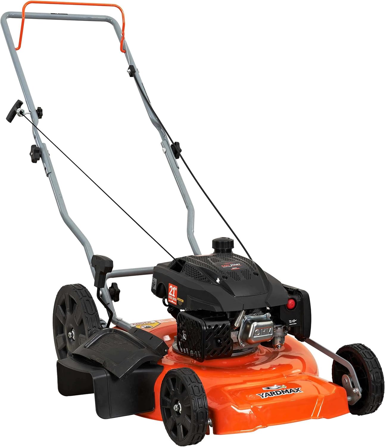 YARDMAX Cortacésped de 21 pulgadas 170cc 2 en 1 a gas con ruedas traseras altas y aceite de motor Briggs & Stratton 100005 SAE 30W – 18 onzas