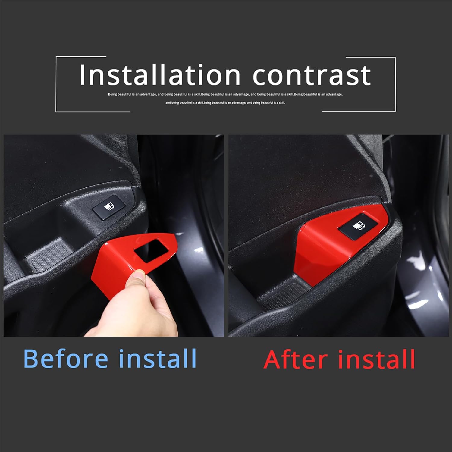 Marco de botón de interruptor de tapa del tanque de combustible para Honda Pilot 2016-2022Ridgeline 2017-2023Passport 2019-2023, accesorios de