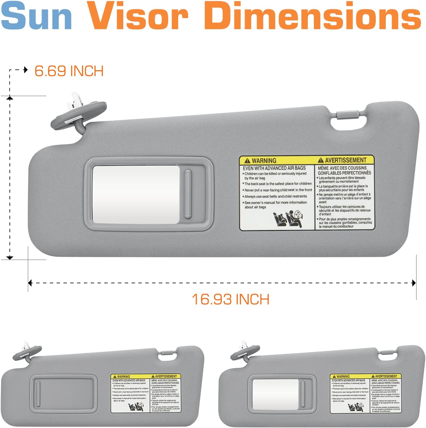 Visera solar izquierda del lado del conductor con luz para Toyota Highlander 2008 2009 2010 2011 2012 2013 montaje de visera, repuesto