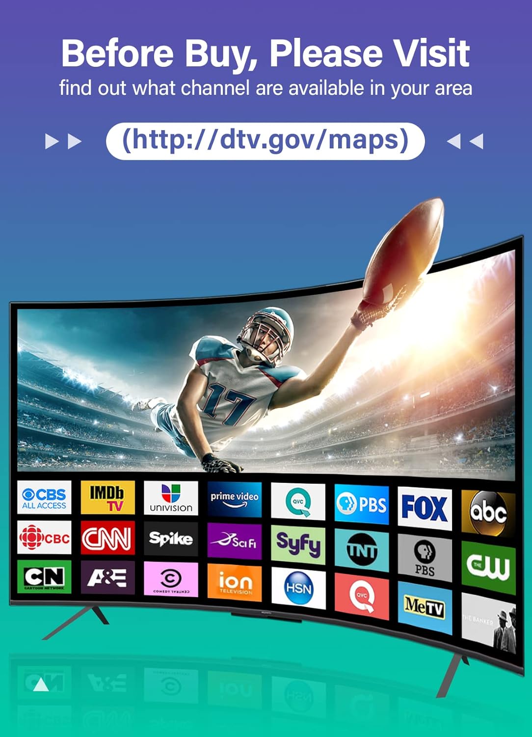 WUMINGLU – Antena de TV digital para Smart TV, para interiores y exteriores, más de 580 millas de largo alcance, velocidad 2024, 4K HD, TV,