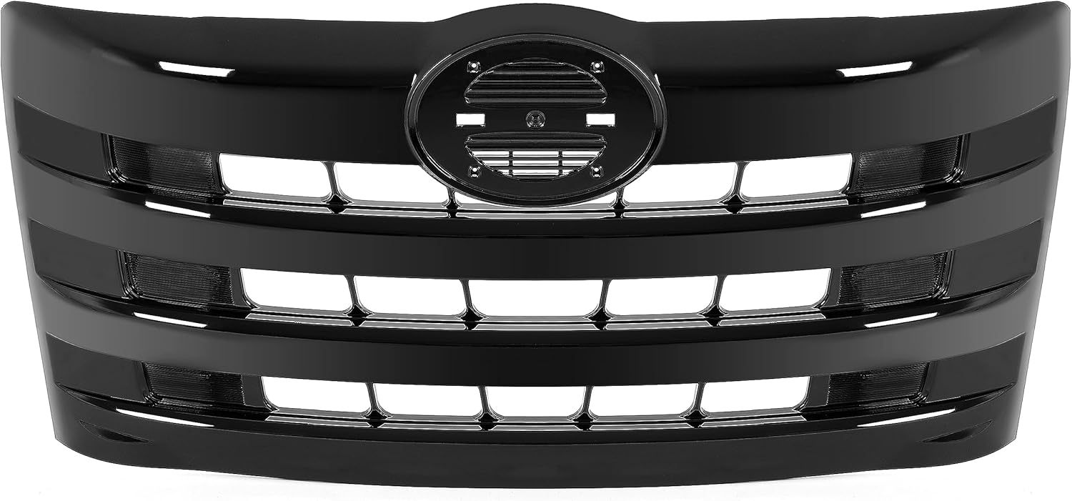 HECASA Parachoques delantero compatible con 2011-2018 Hino 238 258 268 338 parrilla principal horizontal billet pintada negro