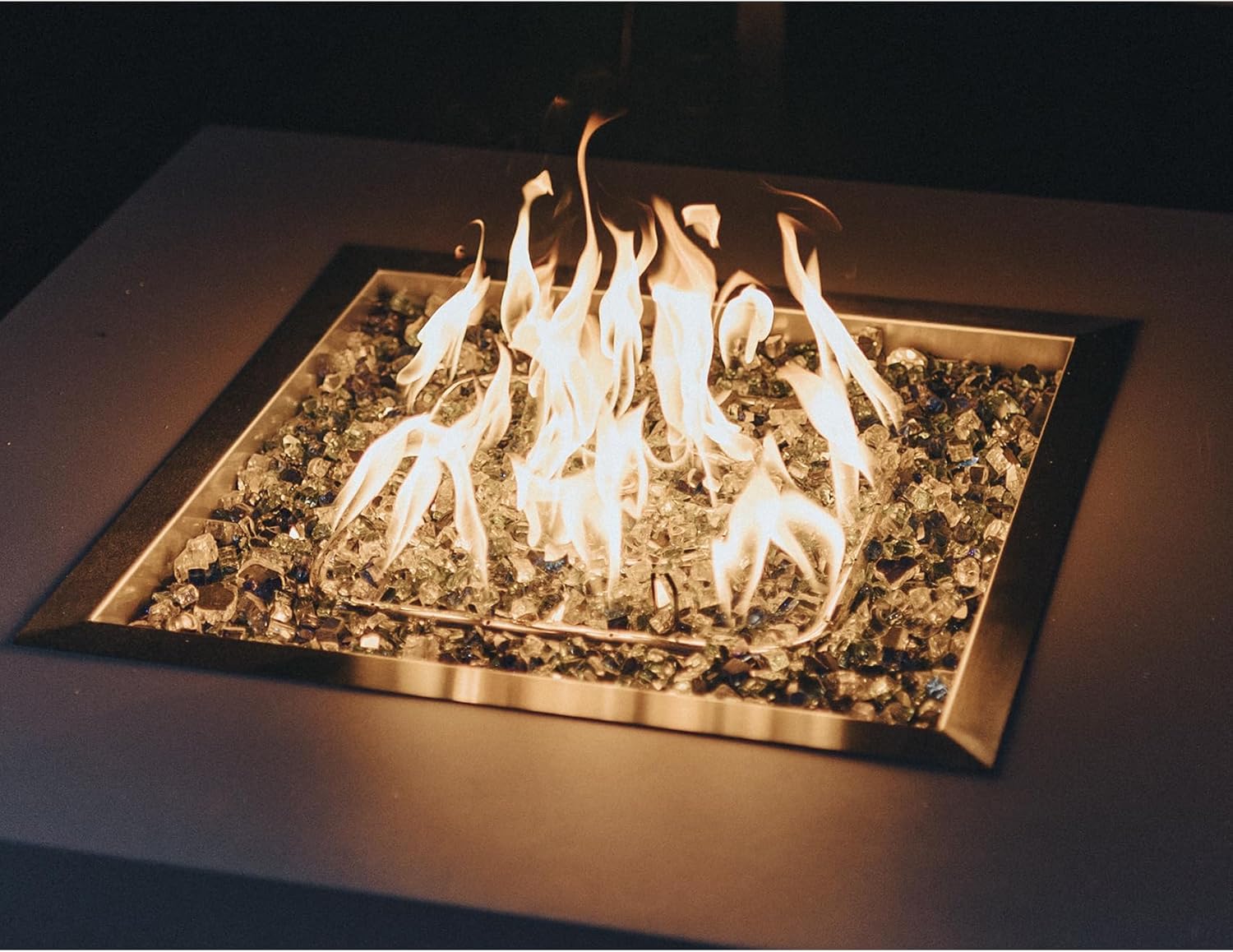 onlyfire – Anillo cuadrado de 36 pulgadas para fogata de gas natural y propano y chimenea, quemador de acero inoxidable 304 para interiores y
