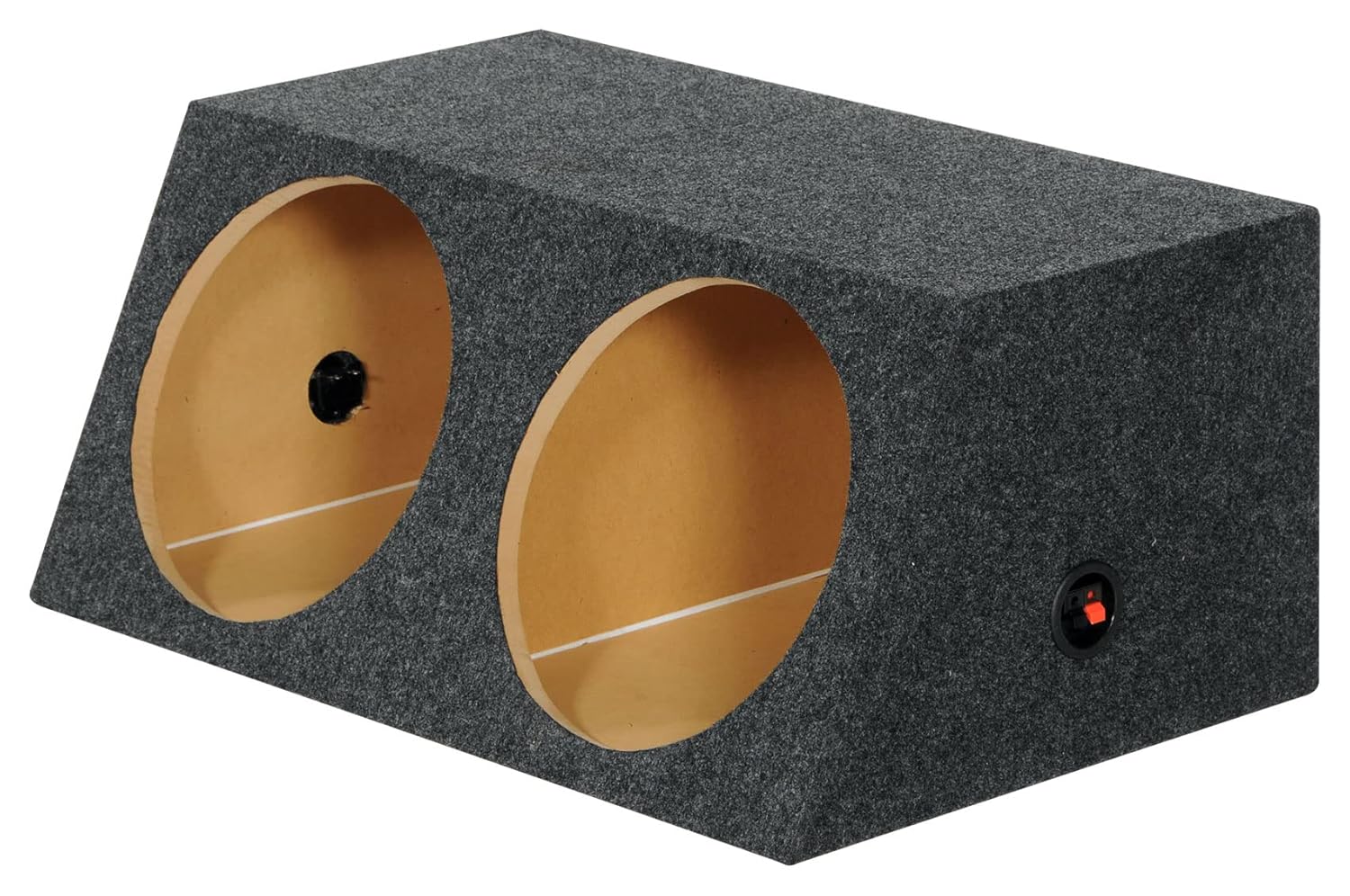 Rockville RD12A Caja de subwoofer sellada con cara inclinada doble de 12 pulgadas, MDF de 1 pulgada