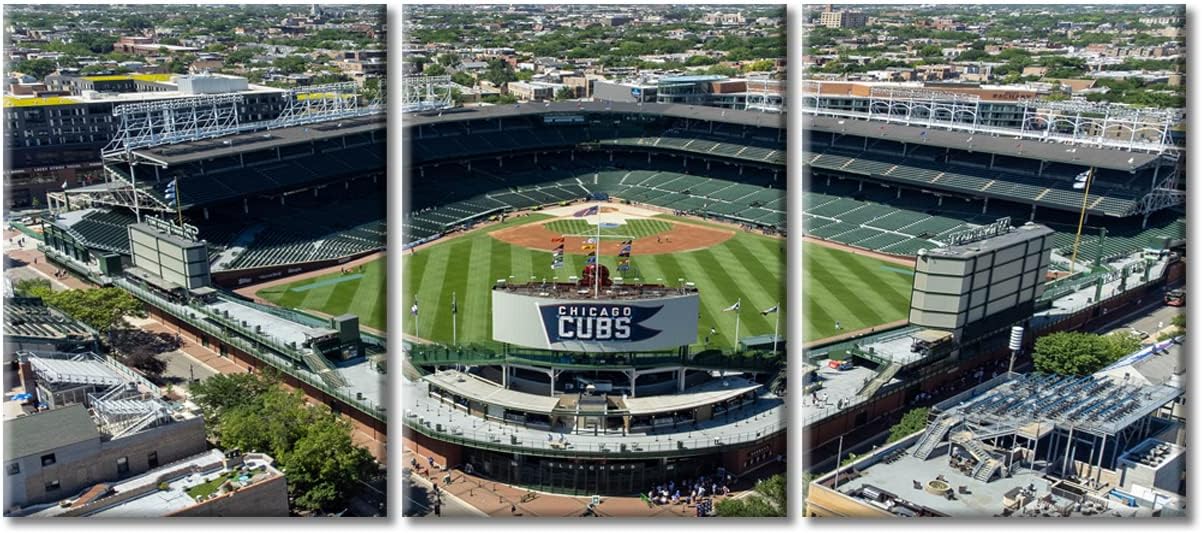 TUMOVO Chicago Wrigley Field – Lienzo decorativo para pared, diseño de estadio de béisbol, arte de pared para dormitorio, arte de pared para sala de