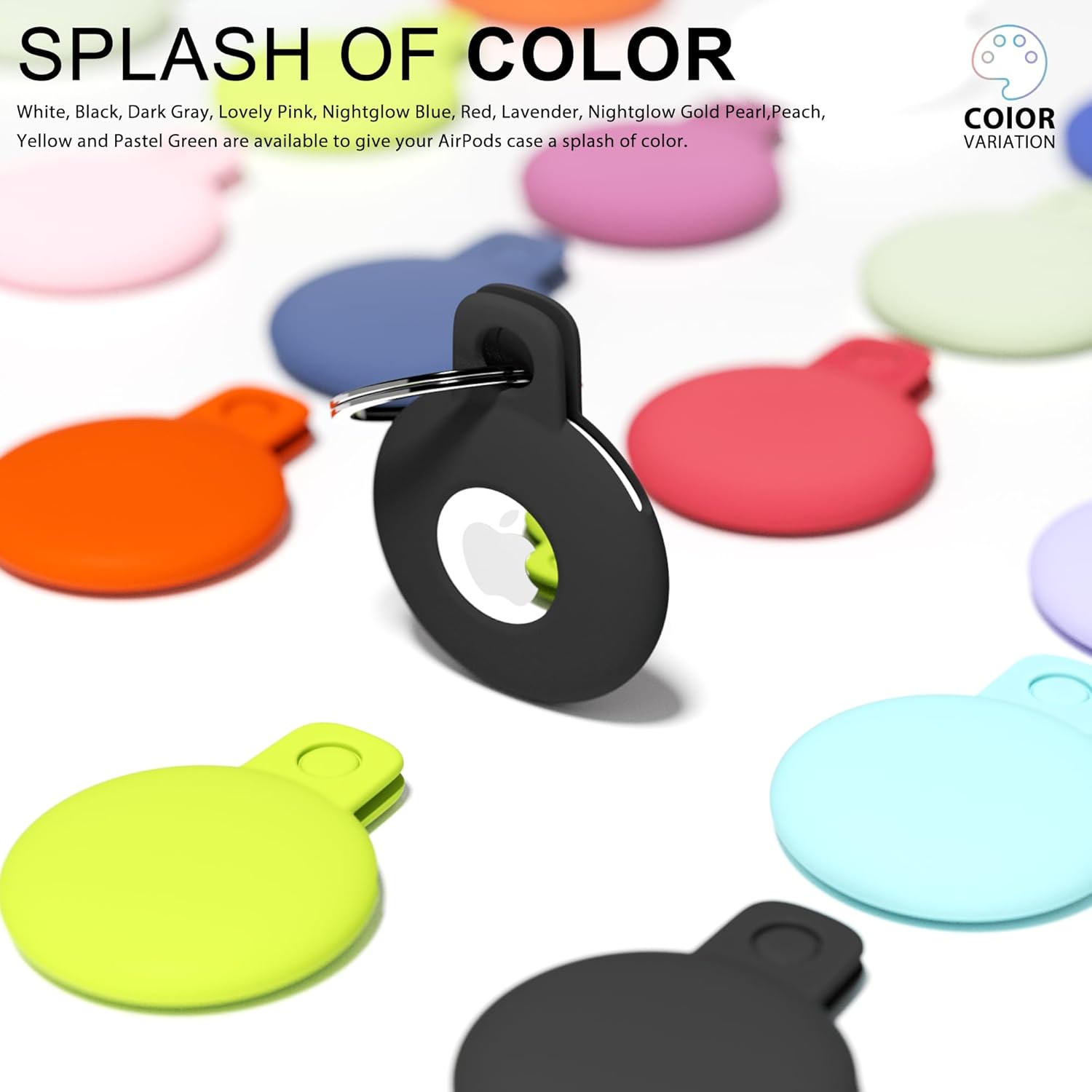 Llavero para Airtag con llavero Airtag, funda para Airtag de Siliocne, bonitos accesorios para Airtag para niños, equipaje, collar de perro y gato,