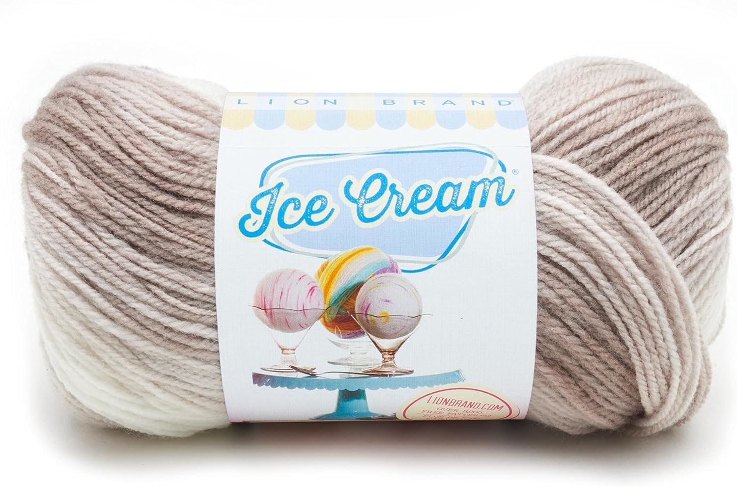 Lion Brand Yarn Ice Cream – Ovillo de lana para bebé, color café multicolor (1 madeja)