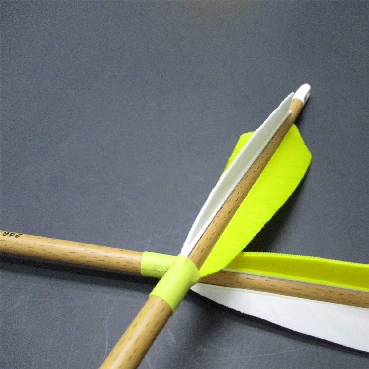 Archery – Flechas de carbono 500 columna vertebral con plumas helicoidales reales y puntas extraíbles para arco recurvo compuesto (paquete de 6)
