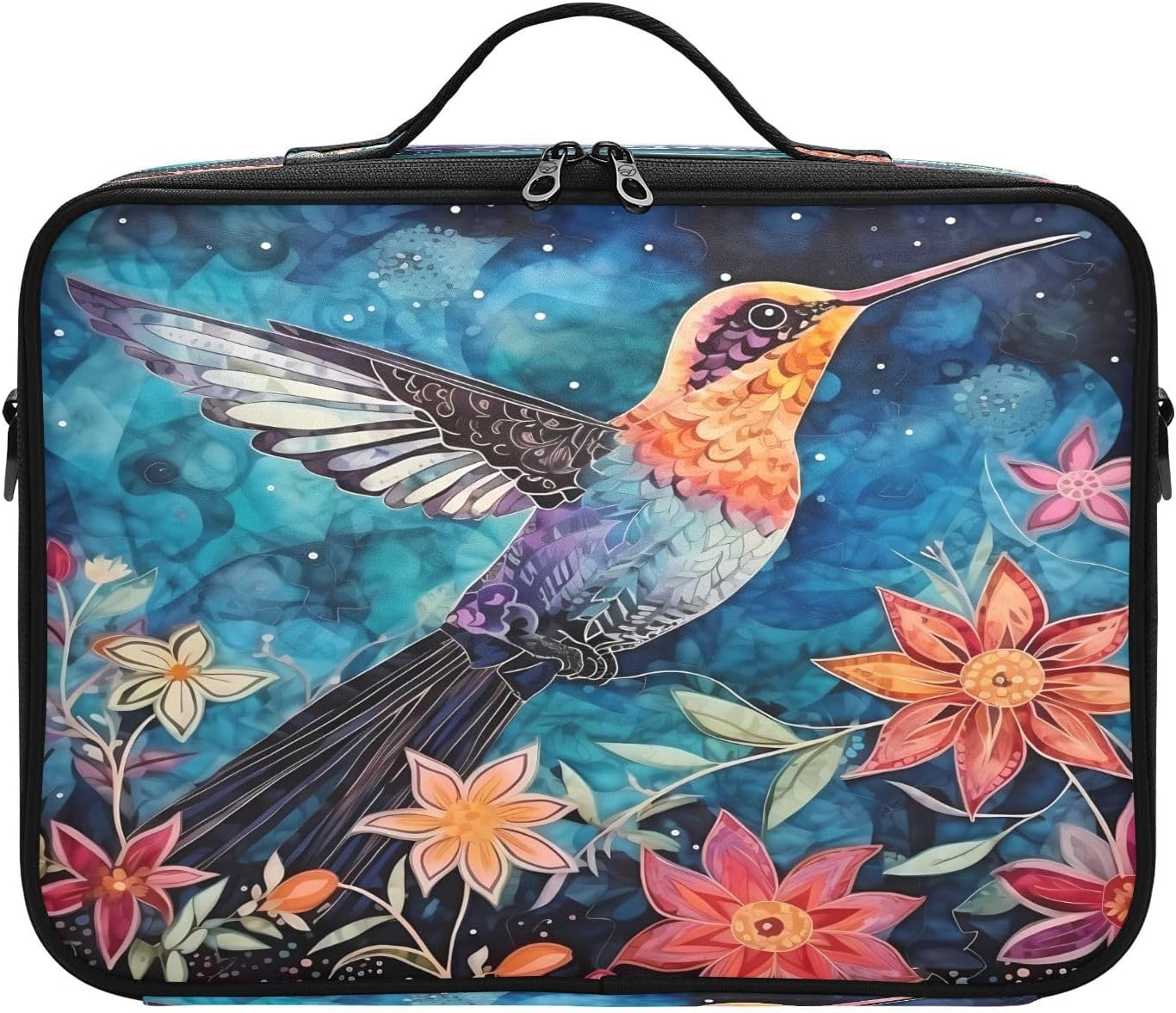 Flowers and Birds Aesthetic Blue travel makeup bag large cosmetic toiletry bag travel large make up bag travel makeup bag bolso para maquillaje de
