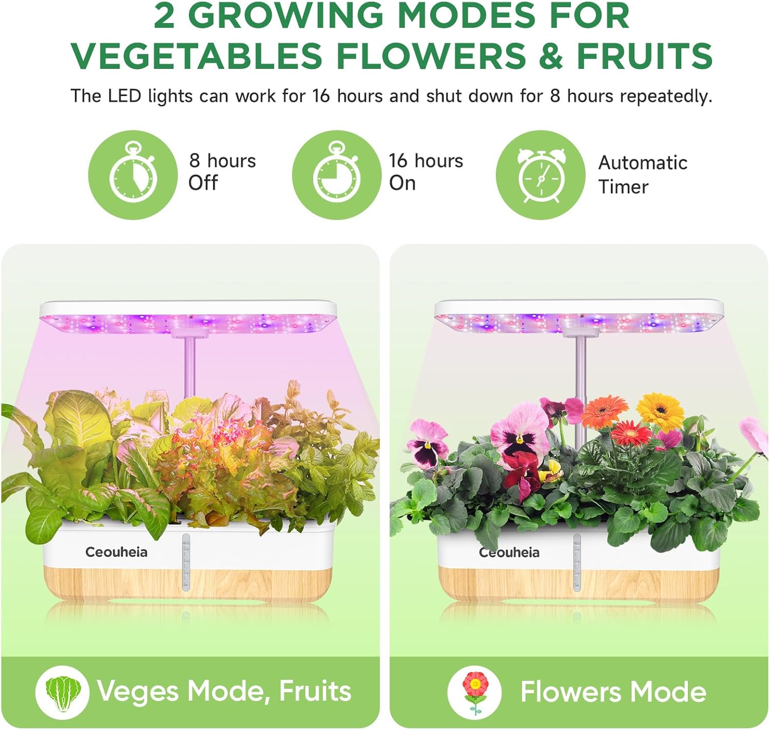 Sistema de cultivo hidropónico, 12 cápsulas, jardín de hierbas para interiores con luz LED, kit de germinación de plantas con sistema de bomba,