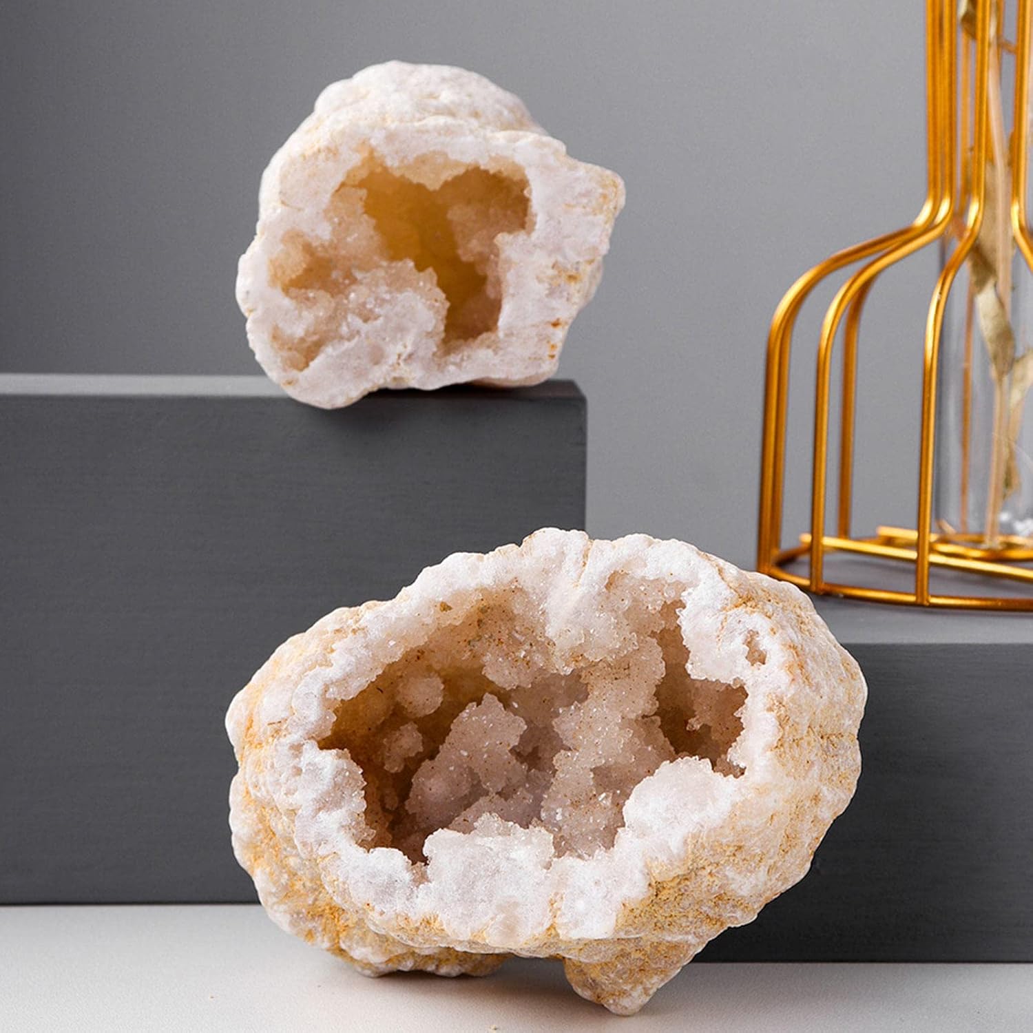 Rebanada de geoda de ágata natural, racimo de cuarzo, puntos de cristal, minerales, espécimen, racimo de cuarzo de cristal de alta energíaDruzy
