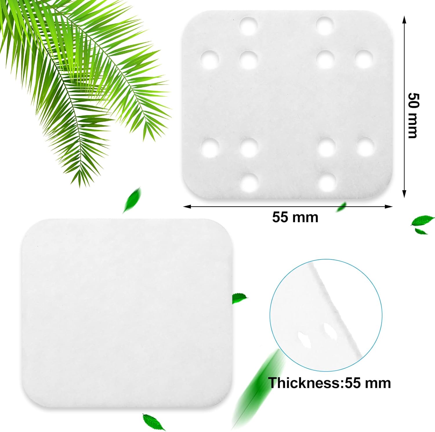 48 almohadillas de filtro de humidificador, almohadilla de absorción mineral, humidificador de nailon, almohadillas de descalcificación mineral para
