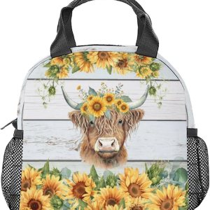 Highland – Lonchera de vaca para mujeres y niñas, pequeñas bolsas de almuerzo aisladas, bonita lonchera reutilizable para adolescentes y niños, Highland – Lonchera de vaca para mujeres y niñas, pequeñas bolsas de almuerzo aisladas, bonita lonchera reutilizable para adolescentes y niños,
