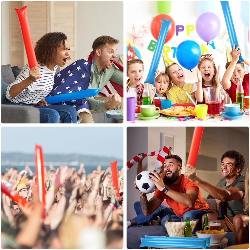 UBIOER 100 unidades de palitos de trueno para animar gruesos Bam Bam Bam Cheerleading Noise Makers Globos para eventos deportivos, baile,