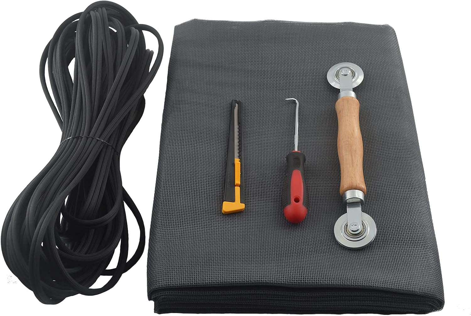 Malla ajustable de fibra de vidrio negra para reparación de puerta mosquitera, pantalla de mascotas, pantalla de patio, ventana de sótano, puerta