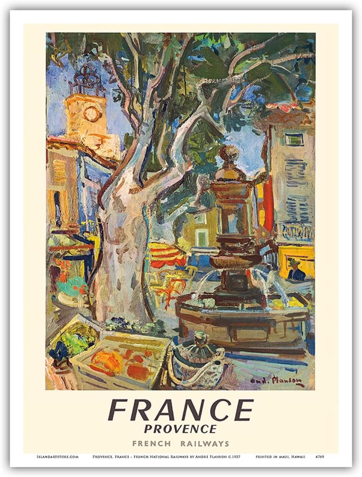André Planson c.1957 – Póster de viaje vintage de André Planson c.1957 – Impresión artística maestra (sin marco) 9 x 12 pulgadas
