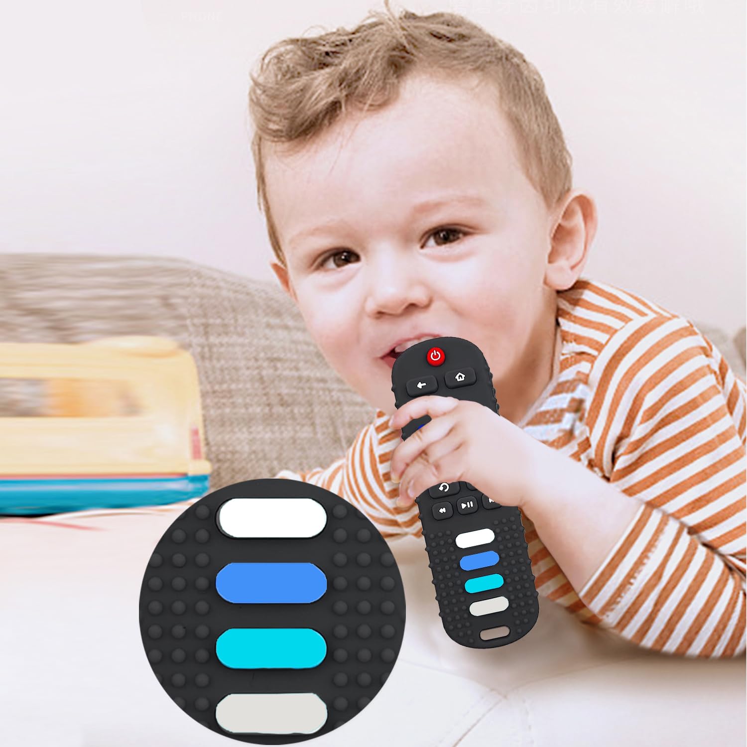 Juguetes de dentición de silicona para bebés, juguetes de dentición para bebés de 0 a 18 meses, juguetes de dentición con forma de control remoto,