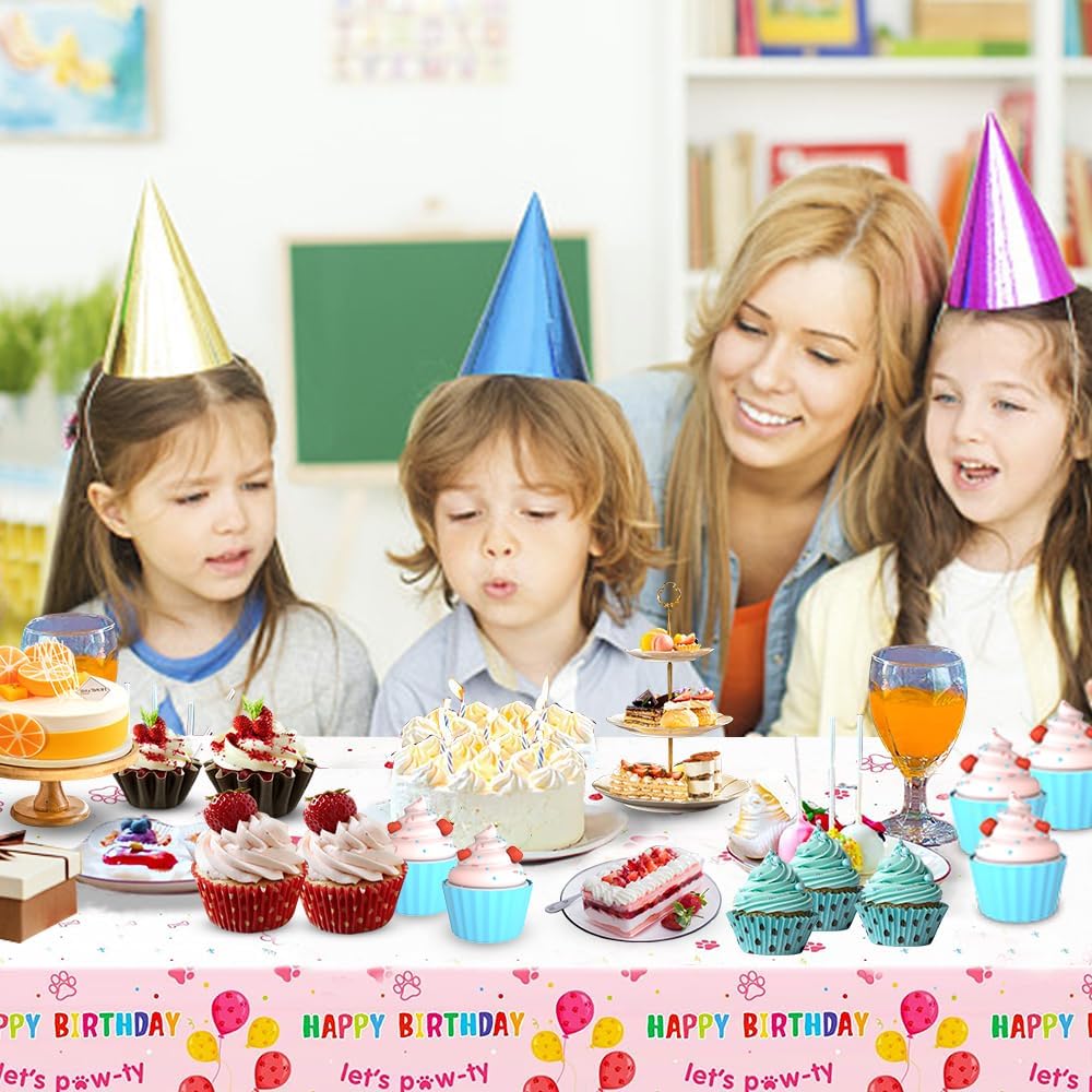 Suministros para fiesta de cumpleaños de perros, paquete de 3, manteles impermeables para perros y mascotas, fundas de mesa para cachorros,