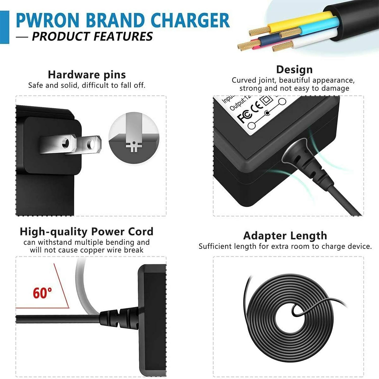 Pwron Adaptador de CA a CC para Shure PS24 Receptor inalámbrico de bajo consumo PS24US Cable de fuente de alimentación Cargador de batería PSU