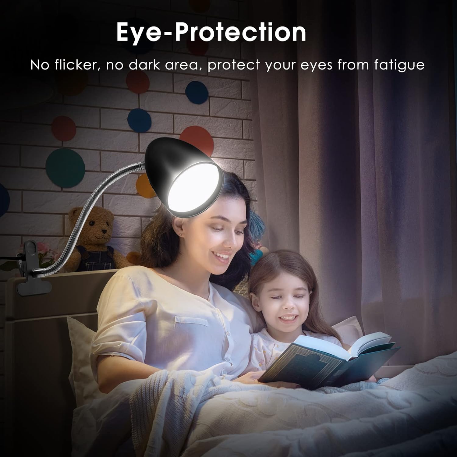 ENERGETIC SMARTER LIGHTING Luz de clip para cama, luz de lectura con clip no regulable para cama, 4000 K blanco frío, lámpara de escritorio de 3.5 W