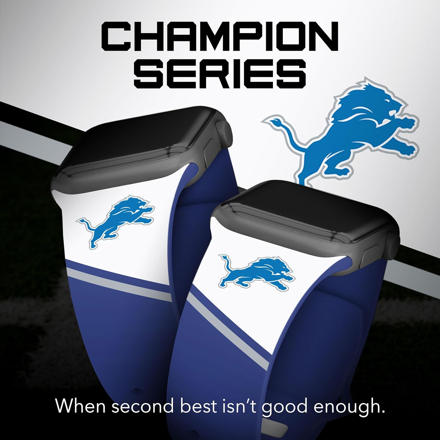 Game Time Detroit Lions HD Champion Series – Correa de reloj compatible con Apple Watch