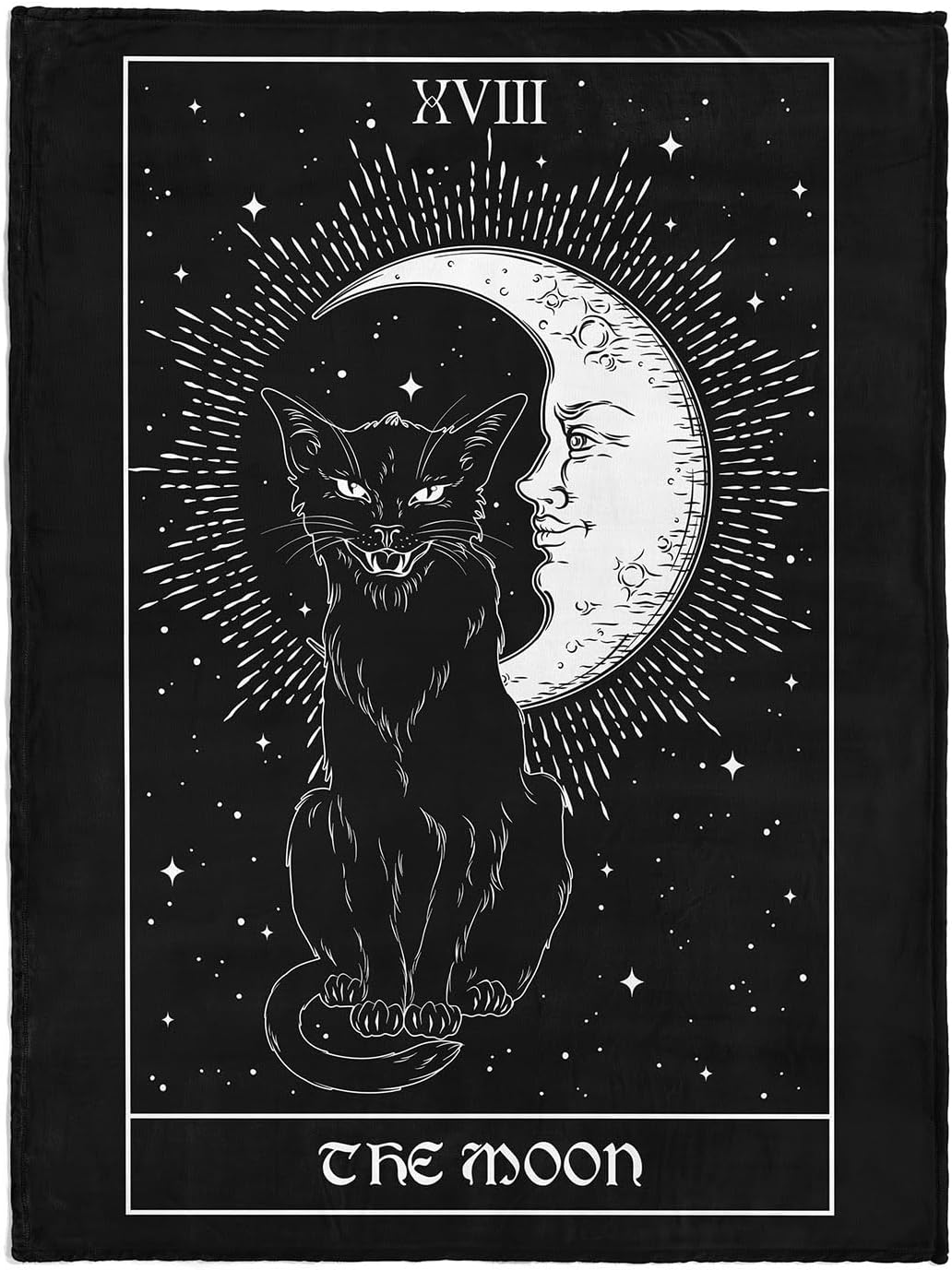 YongColer Manta gótica de tarot con diseño de gato y luna – 50×60 pulgadas