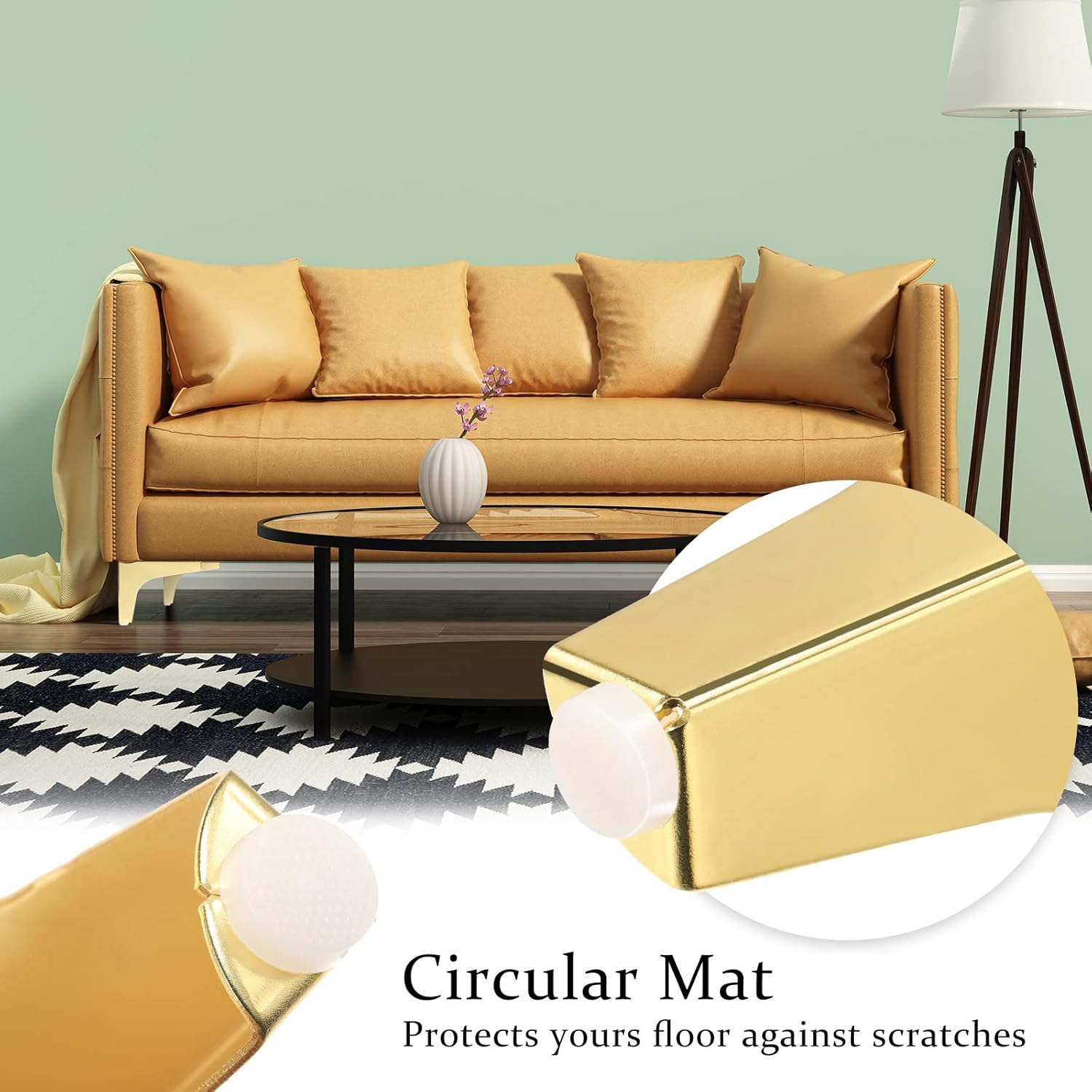 12 patas de metal para muebles, estilo moderno, patas triangulares para sofá, patas de repuesto para sillas, mesa, armario, sofá, otomano (dorado, 4