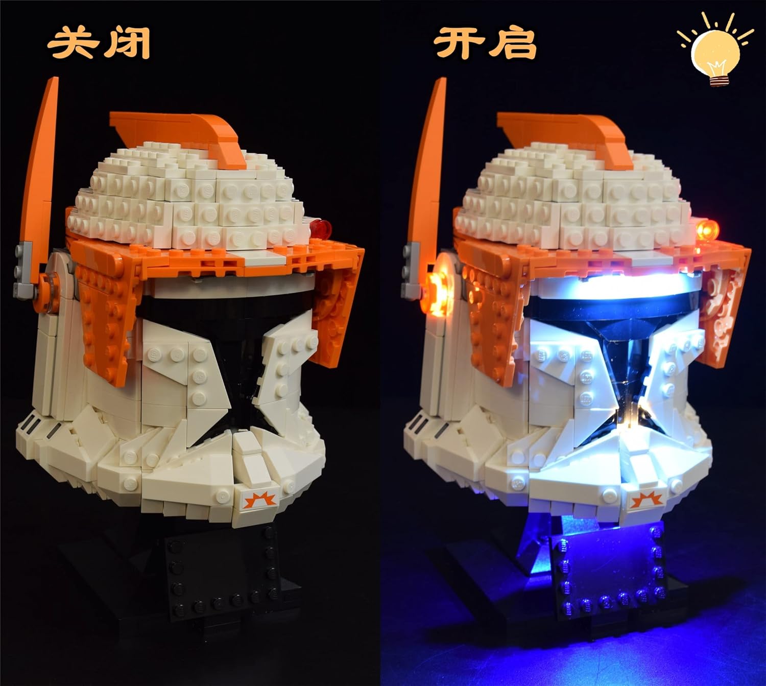 Kit de iluminación LED diseñado para casco de Star Wars Clone Commander Cody compatible con Lego 75350, no incluye modelo