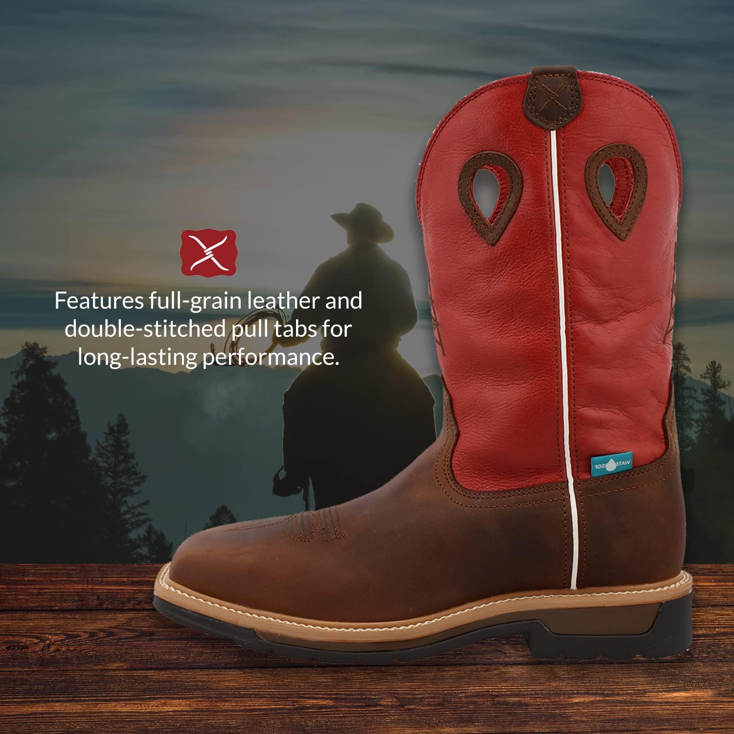 Twisted X Men’s Waterproof Lite Western Work Boot Composite Toe – Mlccw01