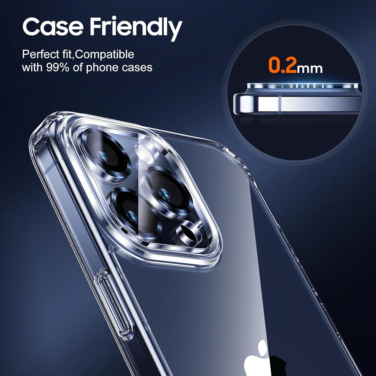 UniqueMe Protector de lente de cámara compatible con 3 unidades de iPhone 15 ProiPhone 15 Pro Max, protección contra caídas Ultra duradero