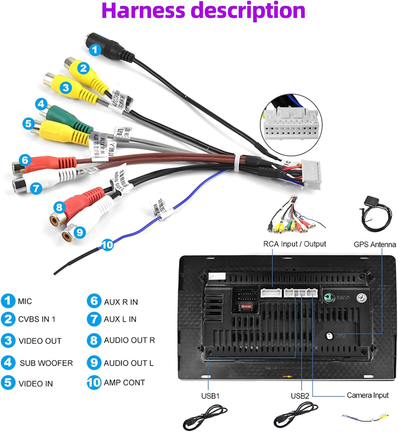 Podofo Para Honda Accord 2003 2004 2005 2006 2007 Radio estéreo de coche Android 13 Radio estéreo para coche 10.1 pulgadas pantalla táctil audio