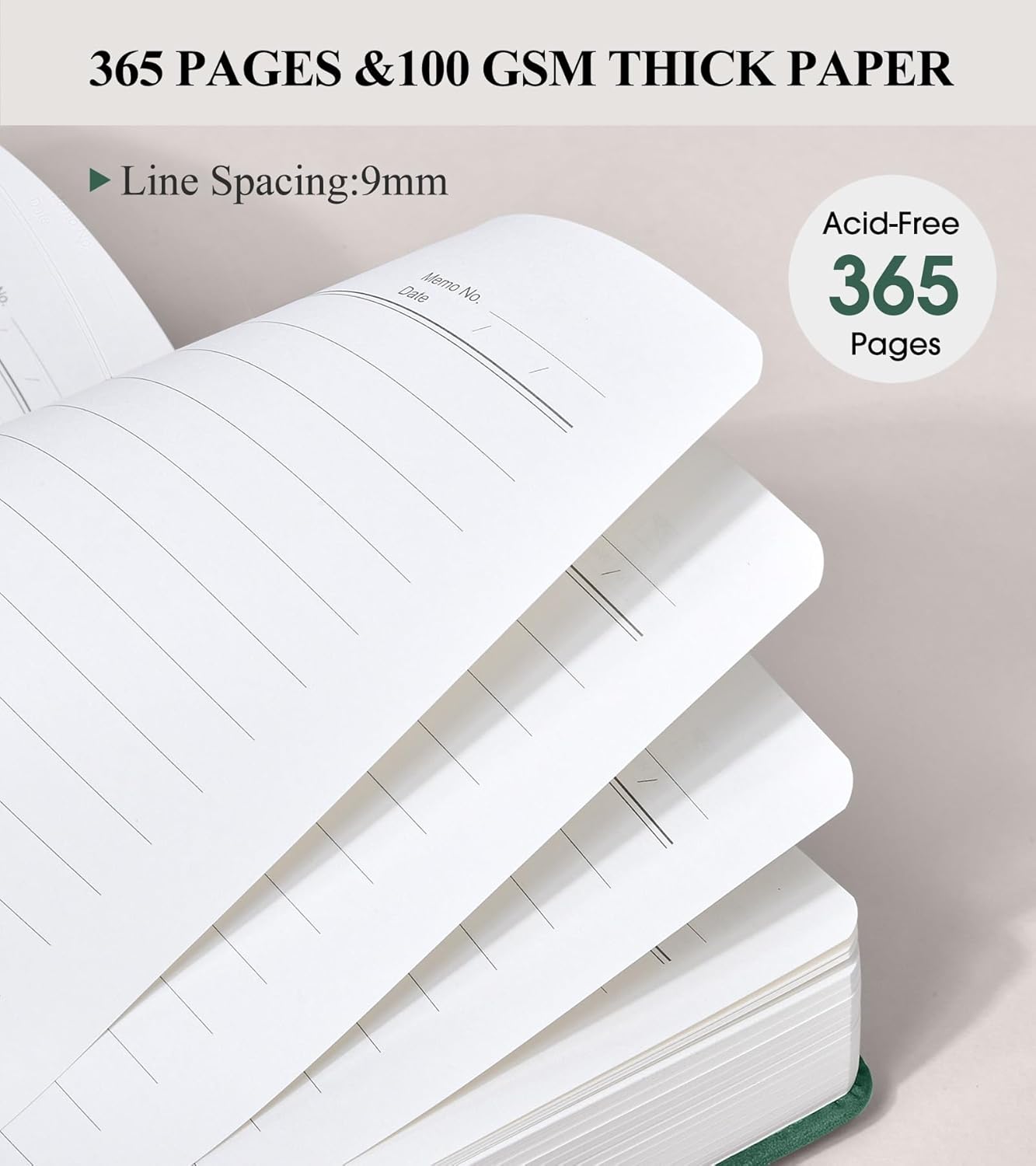 Cuaderno de diario con forro grueso de 365 páginas para hombres y mujeres, diarios grandes de cuero A4 para escribir, cuadernos de tapa dura para el