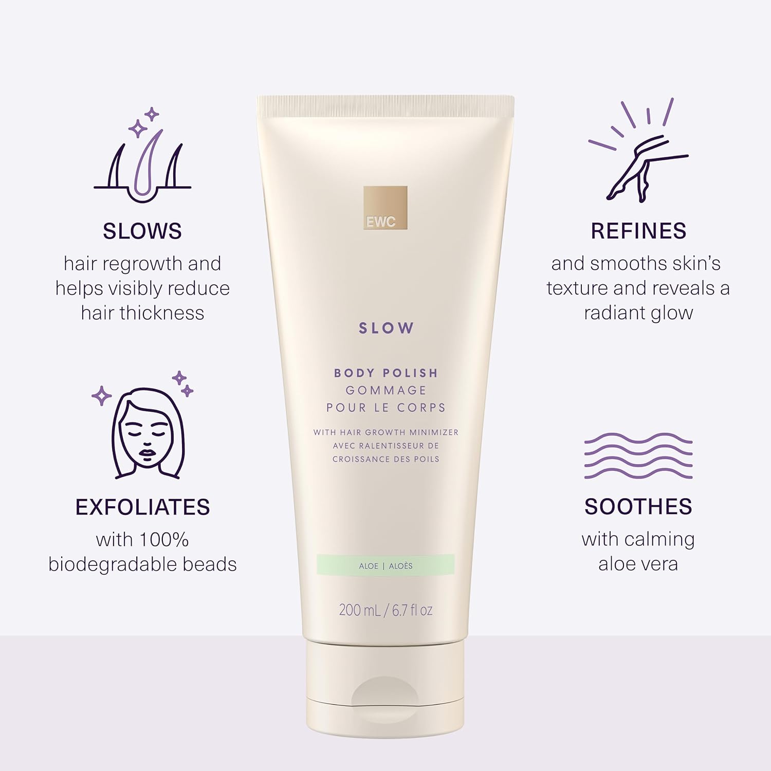 European Wax Center Kit de aloe para el crecimiento del cabello lento, minimizador del cabello e inhibidor del crecimiento del cabello, evita pelos