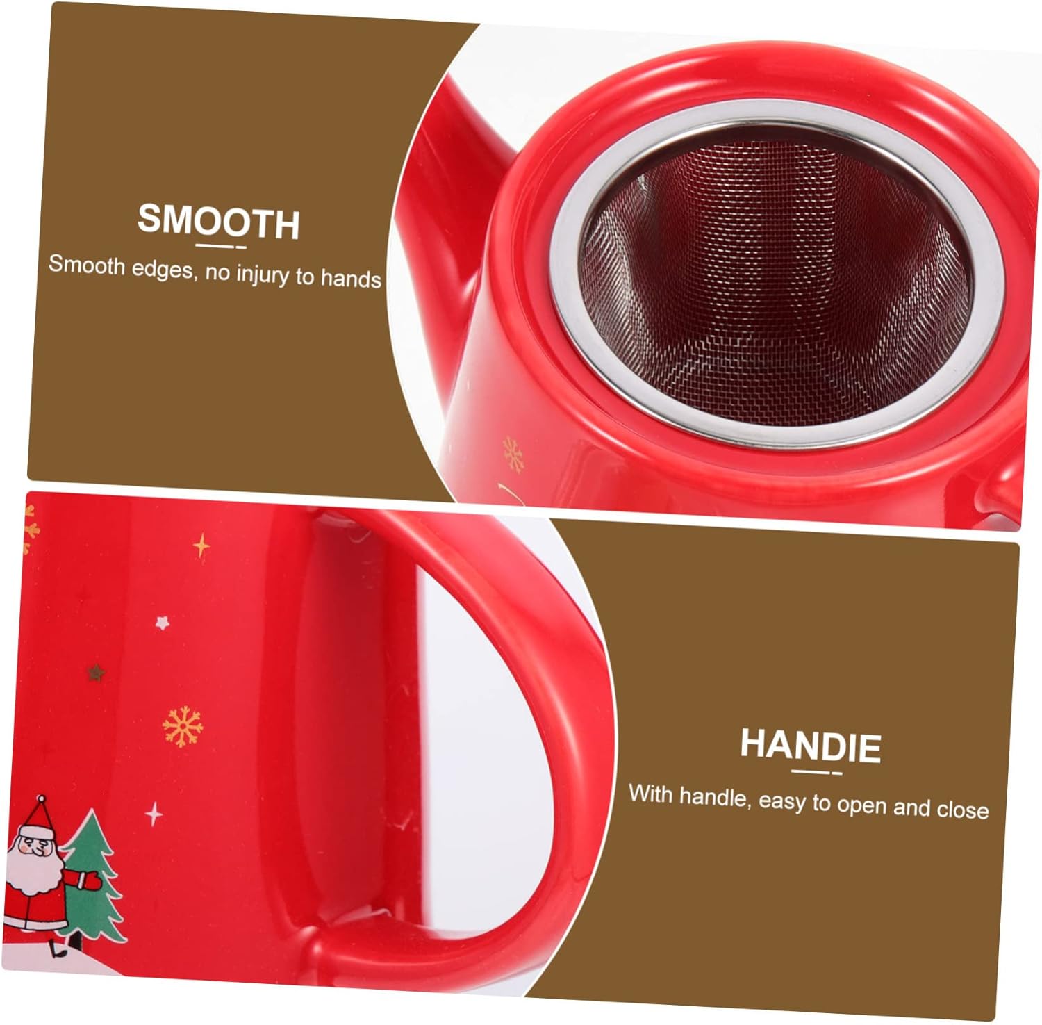 1 juego de tetera de cerámica de Navidad teteras de Navidad tetera de Navidad tarro de galletas de Navidad tazas de café tazas de té con tapa hoja