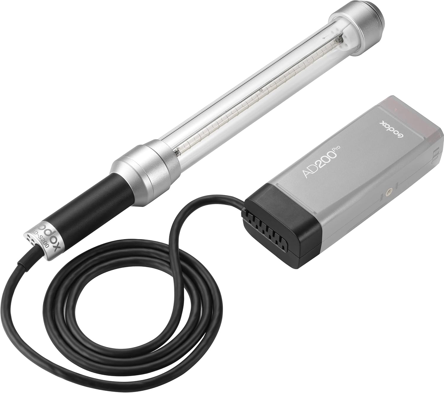 Godox AD-S200 Stick Flash Head para AD200AD200Pro, cabeza de flash portátil de mano con tubo de flash transparente de 360 para estudio o iluminación