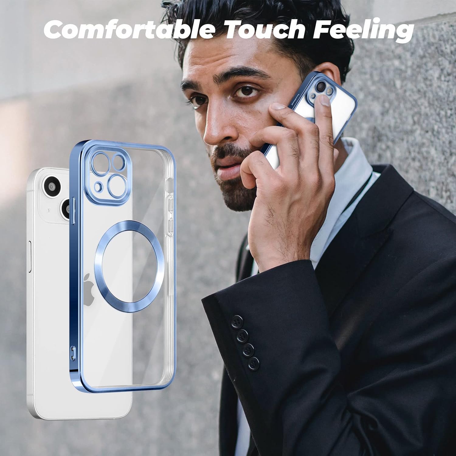 ZCDAYE Funda para iPhone 15 Pro Max, iPhone 15 Pro Max (6.7 pulgadas) Funda compatible con carga inalámbrica, borde galvanizado transparente TPU a