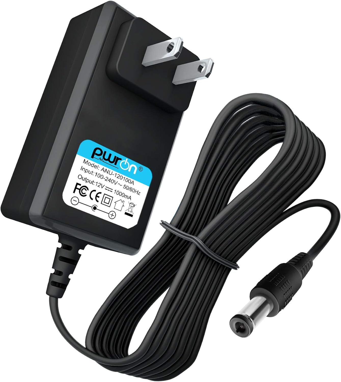 PwrON Adaptador de CA compatible de 12 V para Shure SLX4 PGX4 BLX4 BLX88 BLX4R GLXD6 UABiasT PG4 PGX4 PGXD4 SLX4L P2T FP33 Receptores inalámbricos
