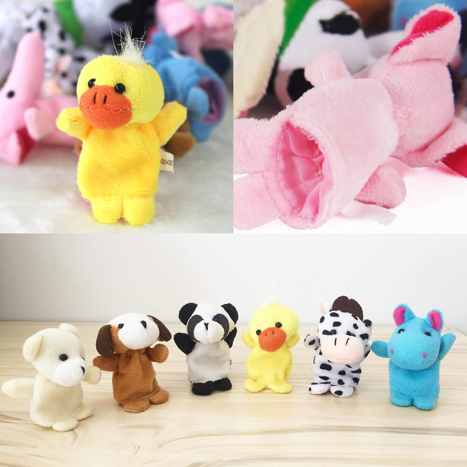 10 marionetas de dedo de tiempo de historias, diferentes marionetas de dedos de animales de granja de dibujos animados para niños pequeños