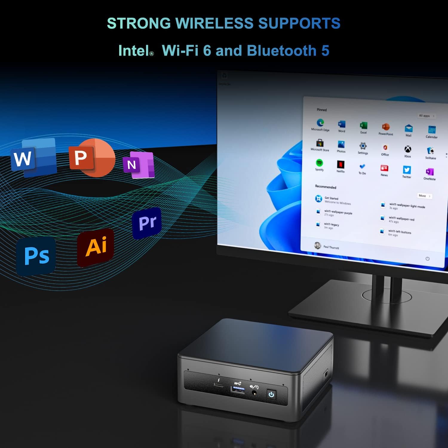 Intel NUC 11 NUC11PAHI5 Panther Canyon Mini PC, i5-1135G7, 16 GB de RAM, 512 GB SSD, Mini computadoras Windows 11 Pro para oficina en casa de