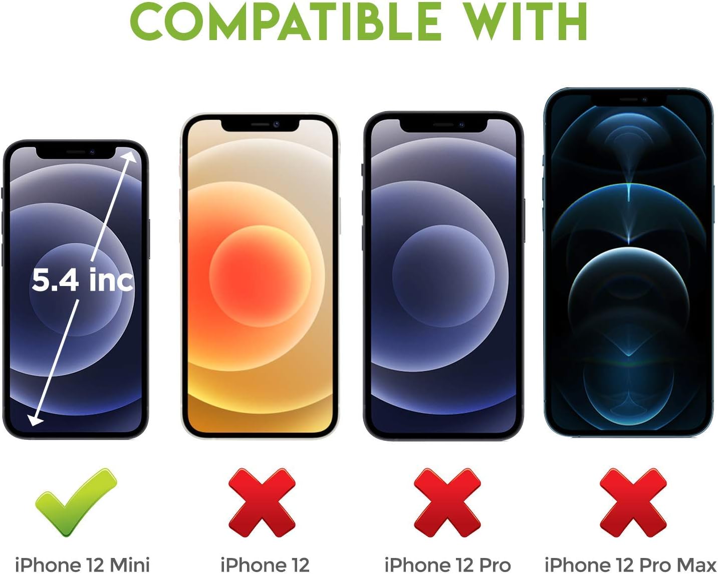 Paquete de 3 protectores de pantalla para iPhone 12 Mini, pantalla de vidrio templado compatible con Apple iPhone 12 Mini (2020)