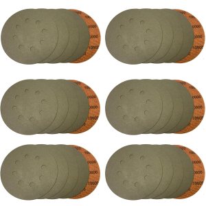 30 piezas de lija de 8 agujeros de 5 pulgadas, discos de lija de gancho y bucle, 10000 granos de lija húmedos y secos para lijadora orbital 30 piezas de lija de 8 agujeros de 5 pulgadas, discos de lija de gancho y bucle, 10000 granos de lija húmedos y secos para lijadora orbital