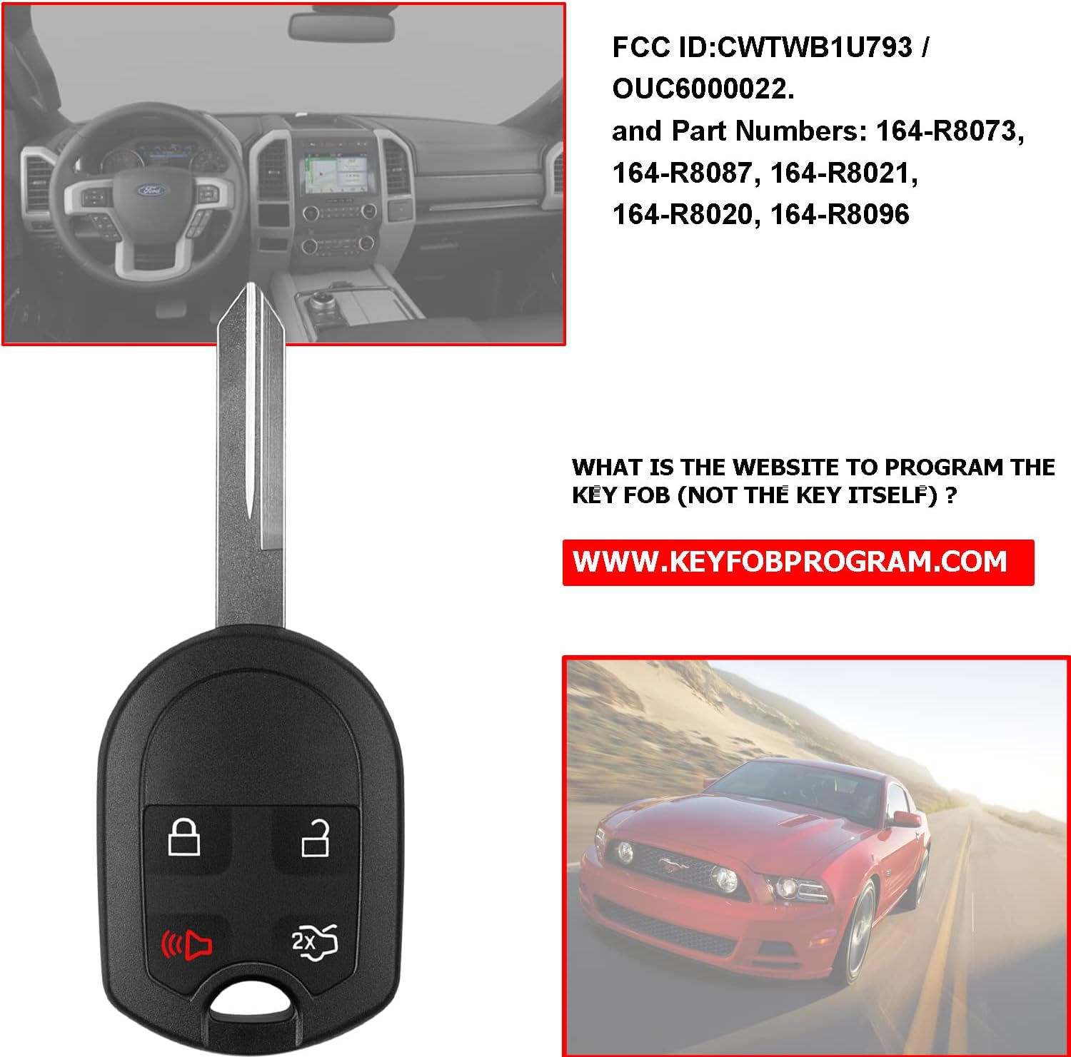 Repuesto de mando a distancia para Ford Explorer 01-2015 Mustang 05-2014 Expedition 03-2017 Edge 07-2015 Focus 06-2012y Lincoln Mercury Sable Mazda