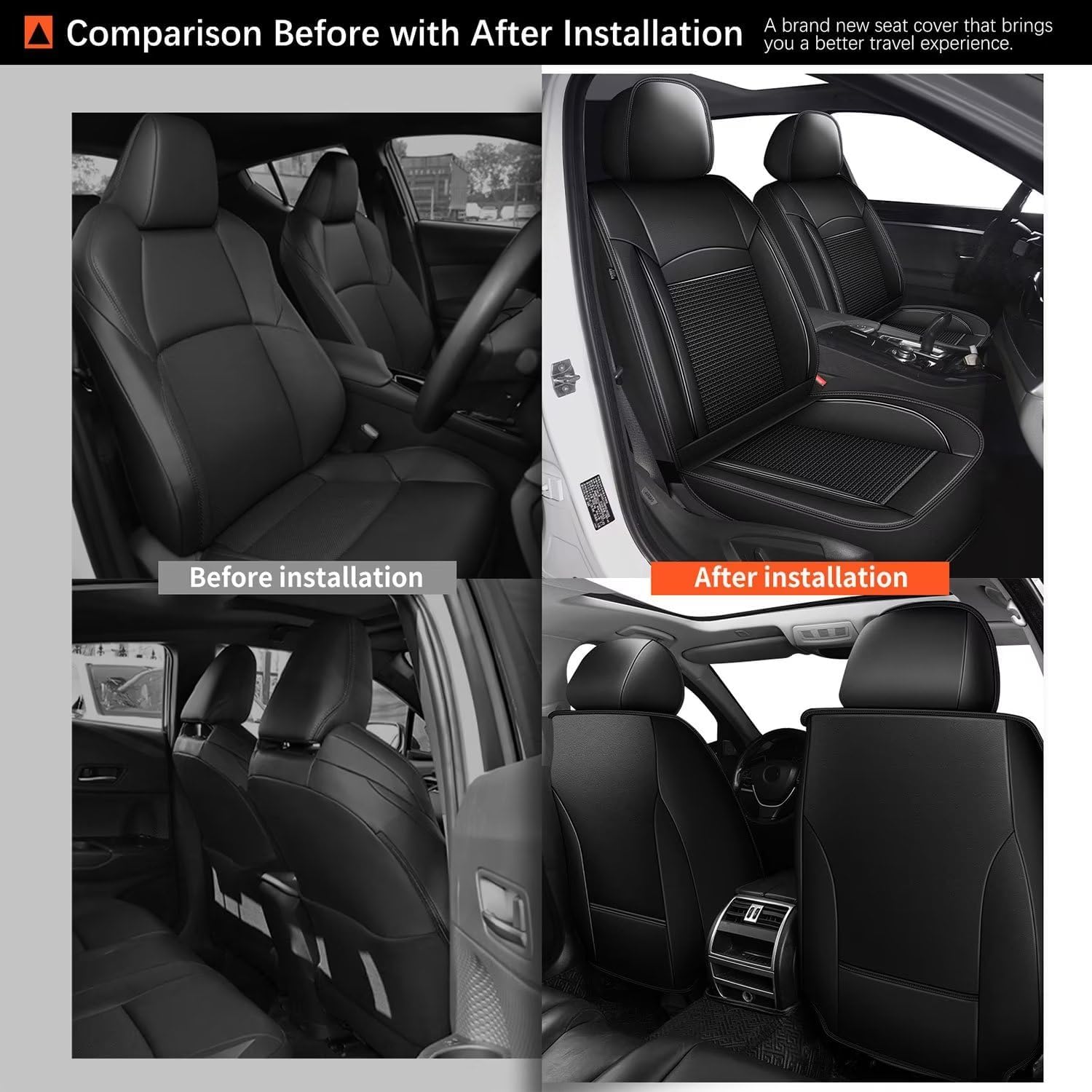 2 fundas de asiento delantero de automóvil para Mazda CX30 2020-2024, de piel de seda de hielo, transpirable, impermeable, compatible con bolsa de