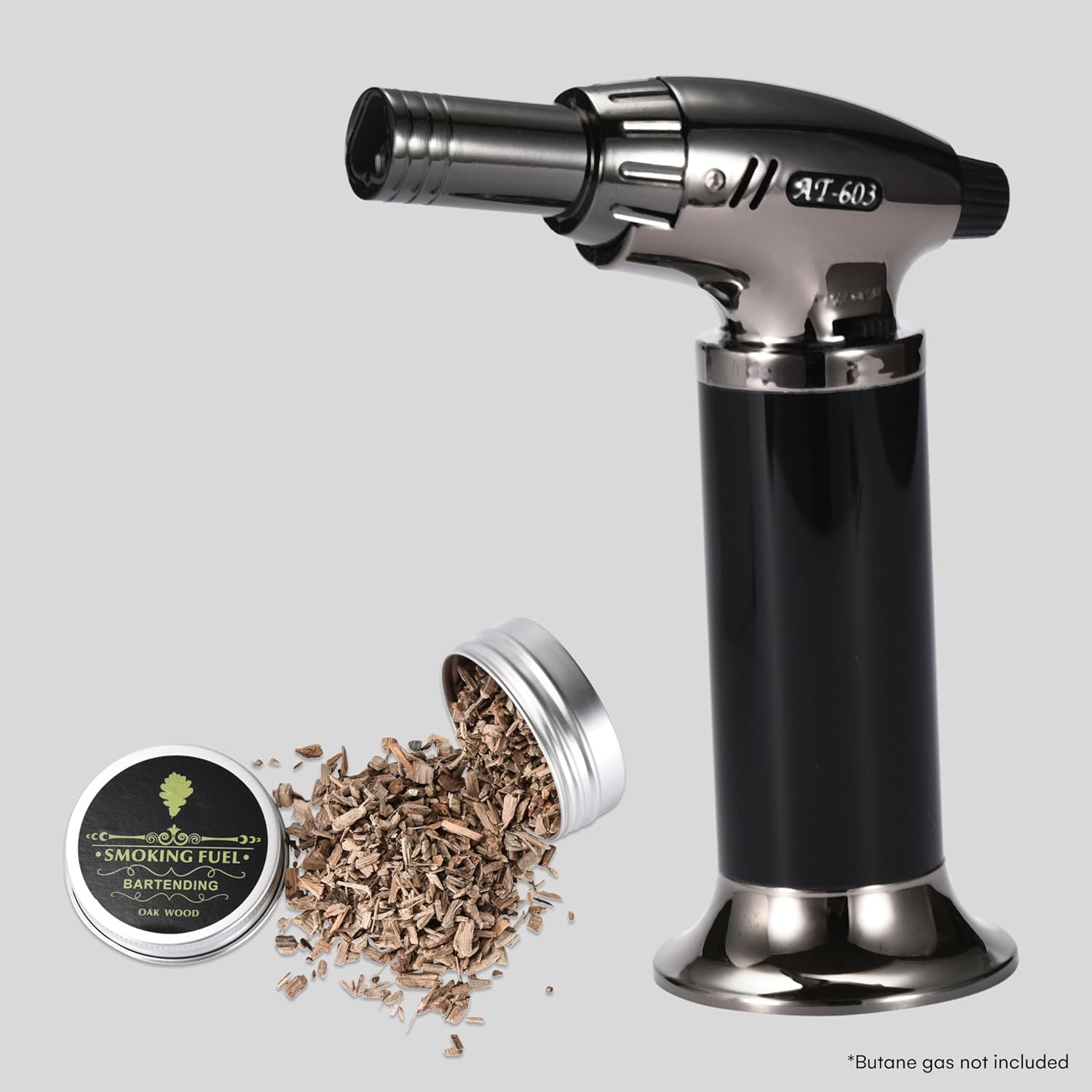 Flybold Kit de ahumador de cóctel con antorcha, kit de infusor de ahumador de bebidas antiguas, cóctel de acero inoxidable, kit de ahumador de