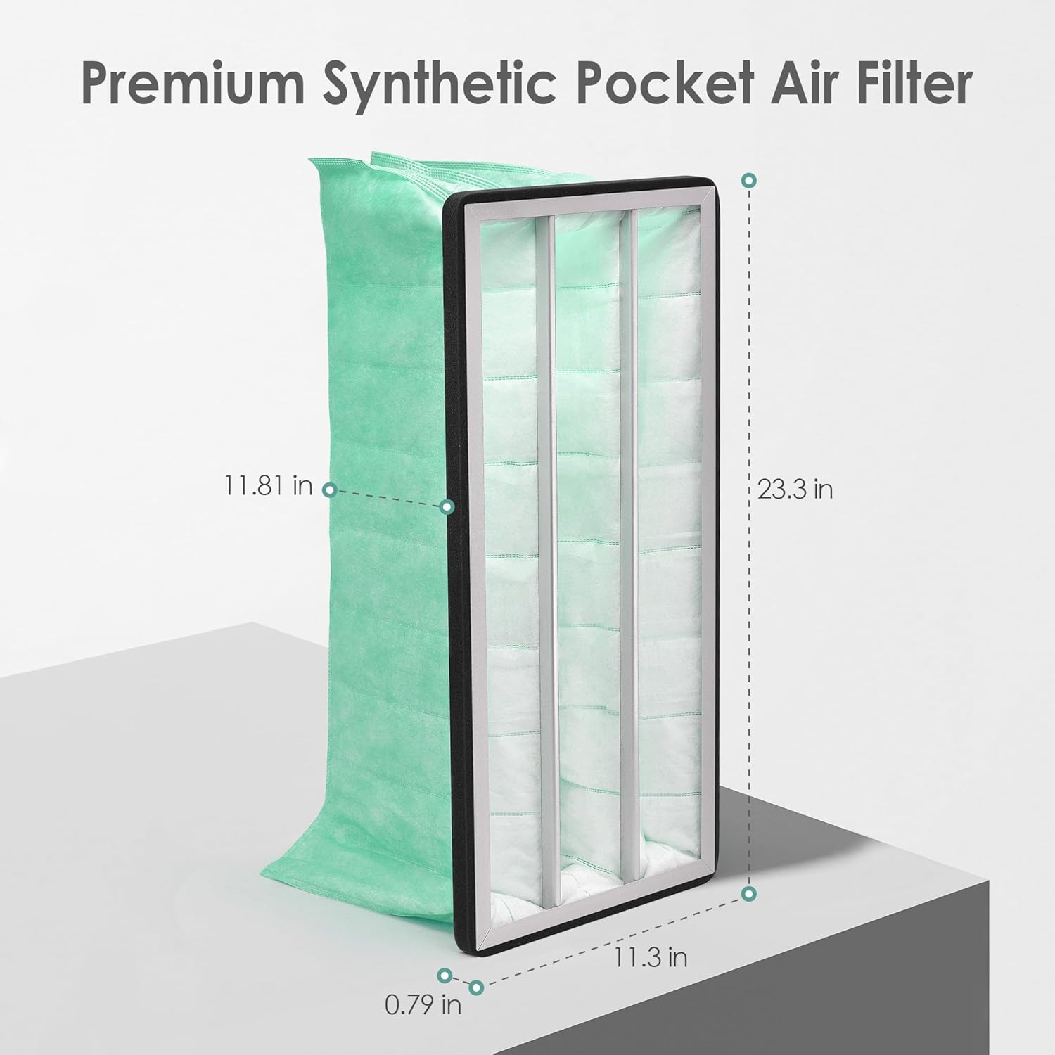 2 filtros de aire de bolsillo sintético MERV 11 para 750-ER Air-Tech HP Jet AFS-1000B AFS-1000C, 3 filtros de bolsa interior compatibles con JDS