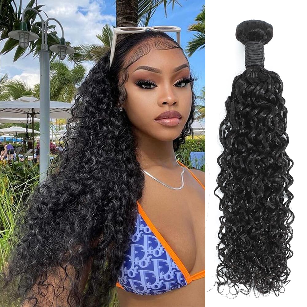 Paquetes de cabello humano ondulado profundo de 16 pulgadas, 1 paquete, 12A, paquetes de cabello humano rizado húmedo y ondulado, cabello humano sin