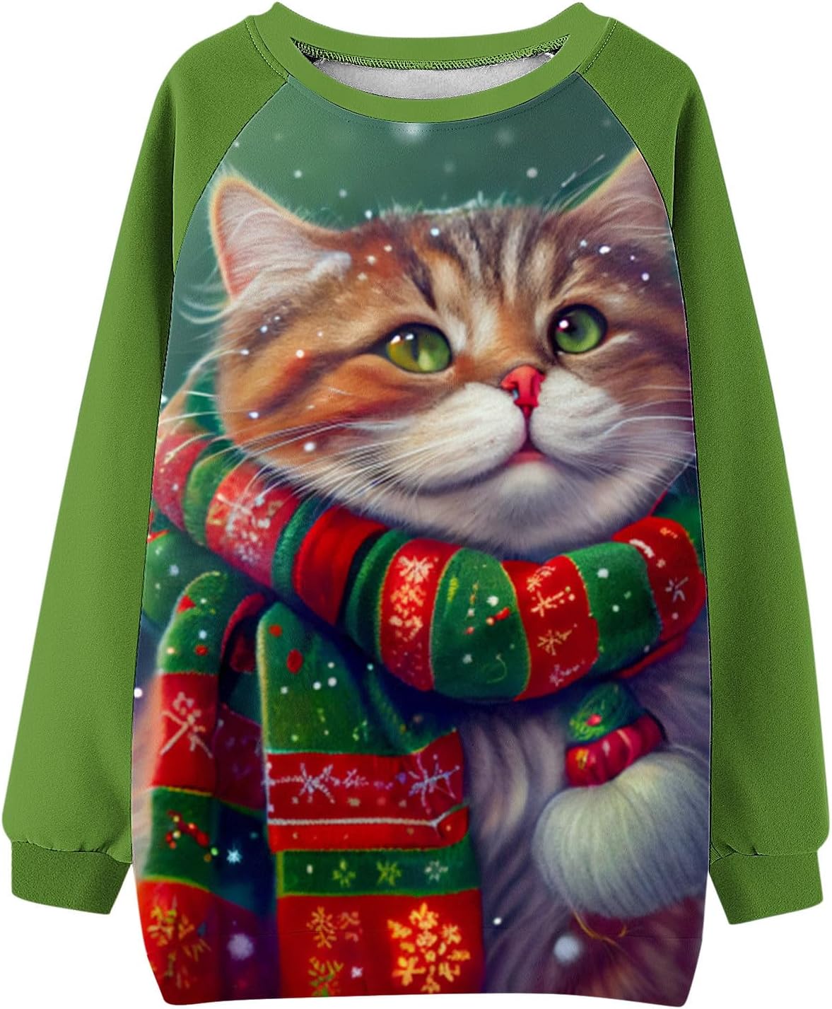 Sudaderas feas para mujer con estampado de animales de Navidad, manga raglán, bloque de color, túnica de otoño, camisas de entrenamiento con cuello